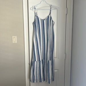 Women’s JCrew blue and white stripped dress. NWT retell for $60